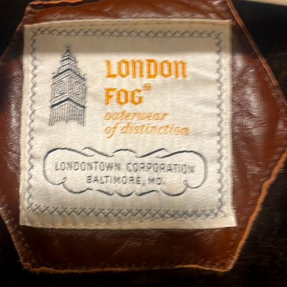 London Fog Leather Coat Trench Jacket - Picture 3 of 7